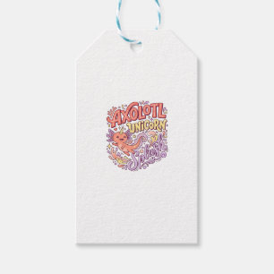 Etiqueta Para Presente Axolote Unicórnio Splash Caprichoso Branco Bac