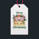 Etiqueta Para Presente Axolotl - Letra de Natal Axolotls<br><div class="desc">Feliz Natal. O axolotl do Natal como uma saudação de Natal. Animais engraçados na carta para os feriados. Uma doce saudação de Natal. Os Axolotls são animais bonitos e perfeitos para o Natal.</div>