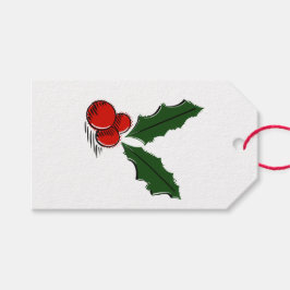 Etiqueta Para Presente Azevinho de Natal Minimalista