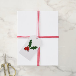Etiqueta Para Presente Azevinho de Natal Minimalista