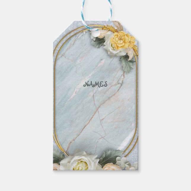 Etiqueta Para Presente Azul claro, rosa e branco sem costura (Frente)