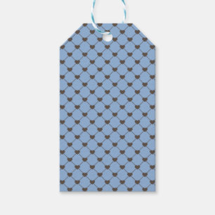ETIQUETA PARA PRESENTE AZUL COM CHOCOLATE CORAÇÃO