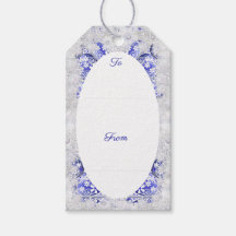 Azul de rendas cerâmicas de Grécia e floco de neve