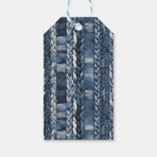 Etiqueta Para Presente Azul Distante E Travado Jean Denim