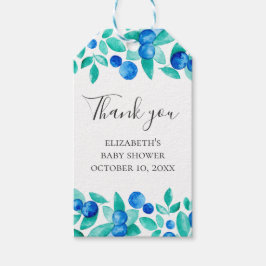 Etiqueta Para Presente Azul e mirtilos chá de fraldas obrigado você
