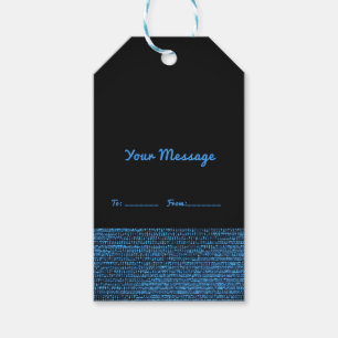 Etiqueta Para Presente Azul e Preto Moderno Glam Lantejoulas Elegante Chi
