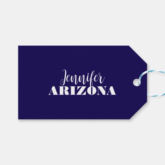 Etiqueta Para Presente Azul-escuro elegante moderno e profissional (Frente (horizontal))