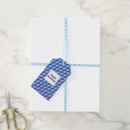 Etiqueta Para Presente Azul Formas Aniversário