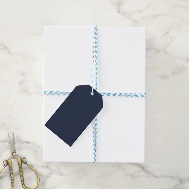 Etiqueta Para Presente Azul Marinho (Com cordão)