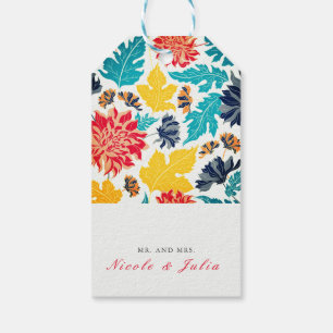 Etiqueta Para Presente Azul Natural Amarelo Watercolor Flores do Sol Casa