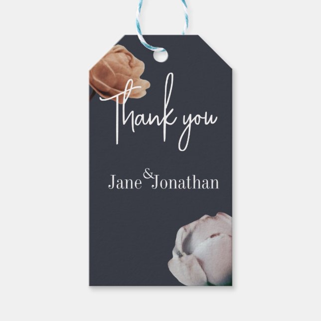 Etiqueta Para Presente Azul poeirento floração mínima (Frente)