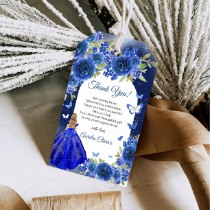 Etiqueta Para Presente Azul Rosa Quinceanera Aniversário