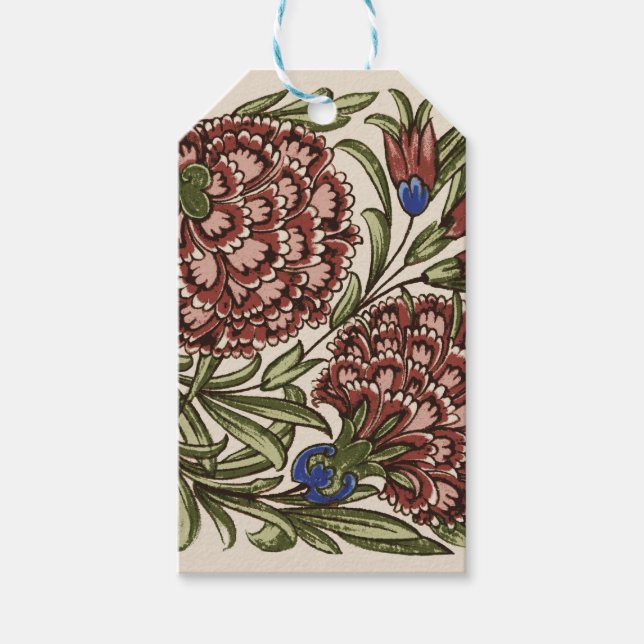 Etiqueta Para Presente Azulejo de Flor Antiquado Arte Russa (Frente)