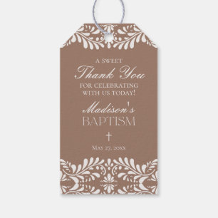 Etiqueta Para Presente Azulejo Talavera Marrom Mocha Favors Festa de Bati