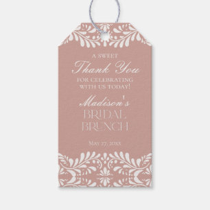 Etiqueta Para Presente Azulejo Talavera Rosa Favor de Brunch Nupcial Fies