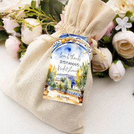 Etiqueta Para Presente Azulejos azuis italianos chá de panela de limões