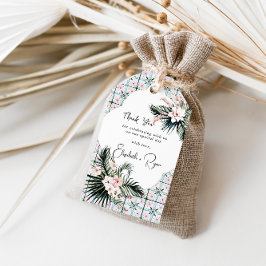 Etiqueta Para Presente Azulejos Florais | Agradecimento de Casamento Trop