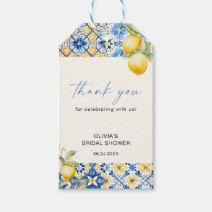 Etiqueta Para Presente Azulejos Italianos Mediterrâneos Chuveiro de Noiva