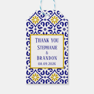 Etiqueta Para Presente Azulejos Portugueses Casamento Azul Mediterrâneo