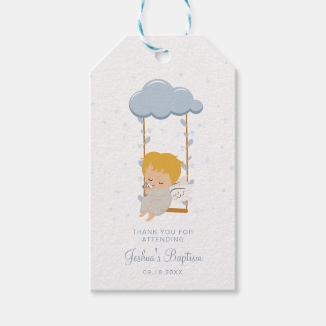 Etiqueta Para Presente Baby Angel, Batismo Obrigado (Frente)