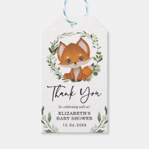 Etiqueta Para Presente Baby Fox Eucalyptus Greenery Chá