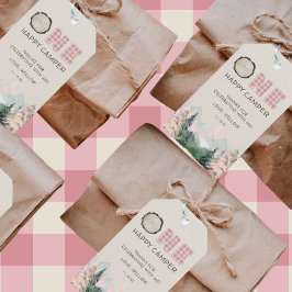 Etiqueta Para Presente Baby Girl Rustic One Happy Camper Favor