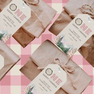 Etiqueta Para Presente Baby Girl Rustic One Happy Camper Favor