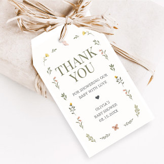 Etiqueta Para Presente Baby in Bloom Wildflower Baby Shower Favor Tags