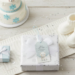 Etiqueta Para Presente Baby It's Cold Outside Winter polar bear baby show