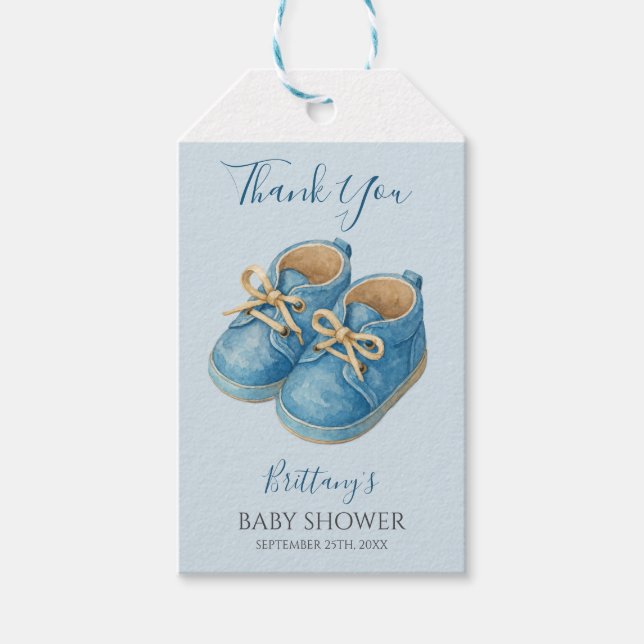 Etiqueta Para Presente Baby Sneakers Sports Baby Shower  (Frente)