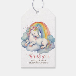 Etiqueta Para Presente Baby Unicorn Girl Chá de fraldas Obrigado
