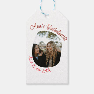 Etiqueta Para Presente bachelorette party photo name date simple circular