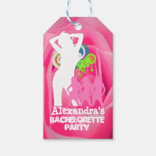 Etiqueta Para Presente Bachelorette personalizado de garotas de festa ros