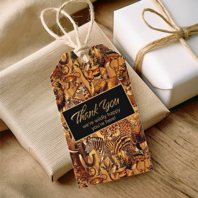 Etiqueta Para Presente Bachelorette Selvagem Animal Obrigado ID1149 (Criador carregado)
