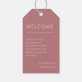 Etiqueta Para Presente Bag de Boas-vindas do Casamento de Rosa Minimalist