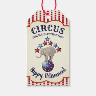 Etiqueta Para Presente Baixa de Elefante de Circo Vintage