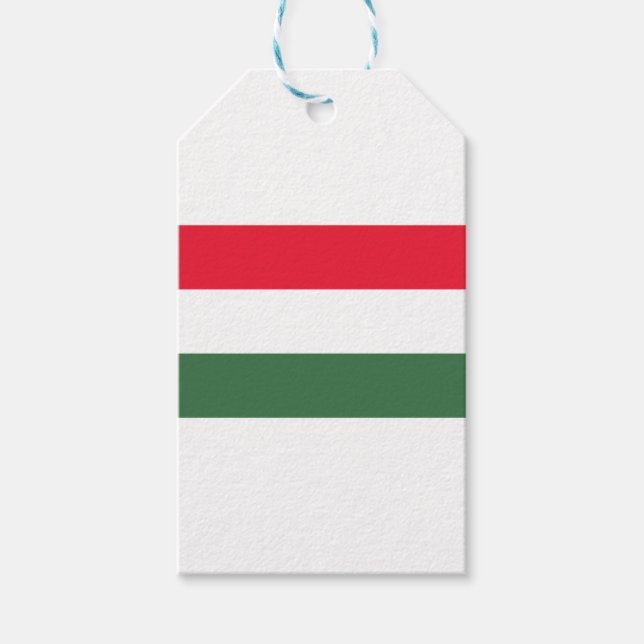 Etiqueta Para Presente Baixo custo! Bandeira da Hungria (Frente)
