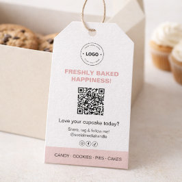 Etiqueta Para Presente Bakery Logo QR Code Social Media