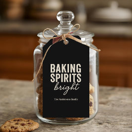 Etiqueta Para Presente Baking Spirits Bright Black Christmas