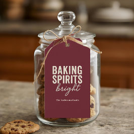 Etiqueta Para Presente Baking Spirits Bright Burgundy Christmas