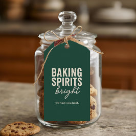 Etiqueta Para Presente “Baking Spirits Bright Verde Natal