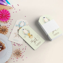 Etiqueta Para Presente Balão Azul do Urso Teddy Obrigado Chá de fraldas