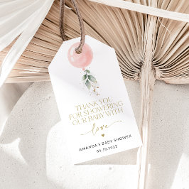 Etiqueta Para Presente Balão rosa, Eucalyptus, Greenerescência, Chá de fr