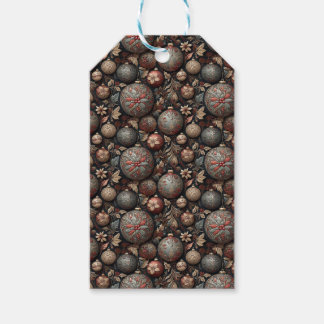 Etiqueta Para Presente Balas de Natal e Flores, Arte Barroca Vintage