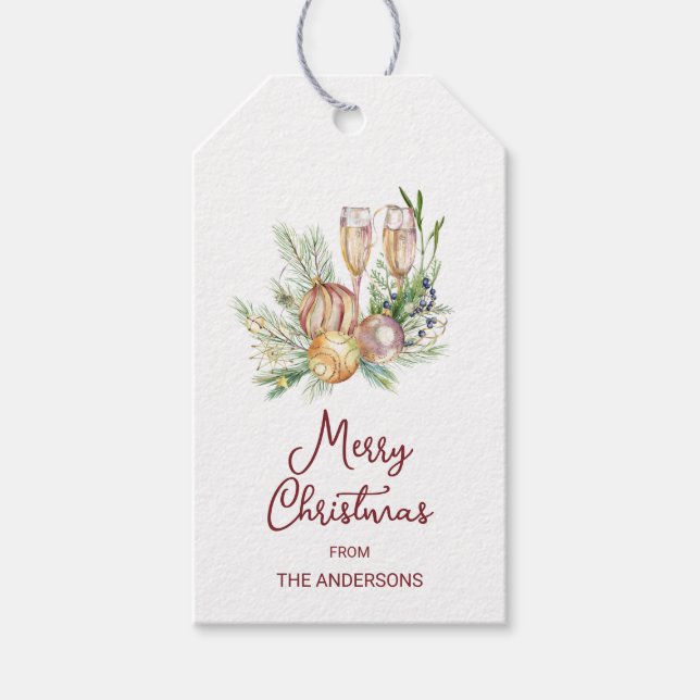Etiqueta Para Presente Balas e Champanhe - Etiqueta de presente de Natal (Frente)