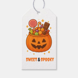 Etiqueta Para Presente Balde de Abóbora Cheio de Doçura - Halloween