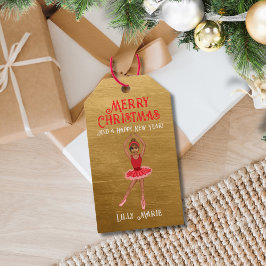 Etiqueta Para Presente Ballerina, Ballerina, um Feliz Natal