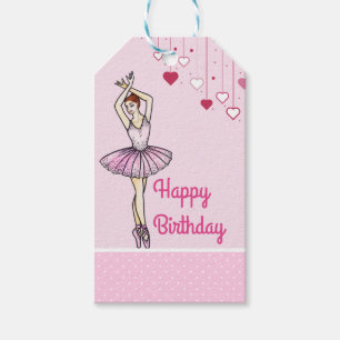 Etiqueta Para Presente Ballerina com vestidos cor-de-rosa e Calçados de