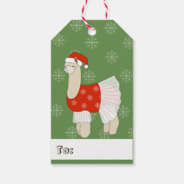 Etiqueta Para Presente Ballerina Llama ilusima Natal Flocos de Neve