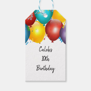 Etiqueta Para Presente Balões Coloridos & Confetes Favor de Festa de Aniv
